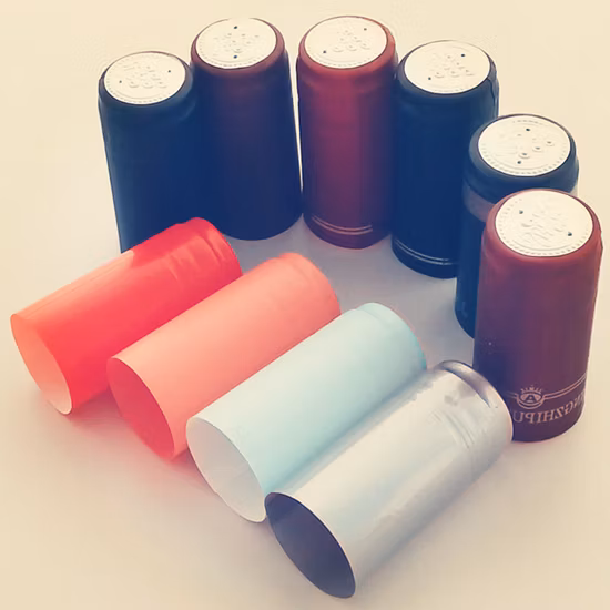 Cápsulas retráteis de PVC fosco verde para fechamento de garrafa de azeite, 32,4X50mm