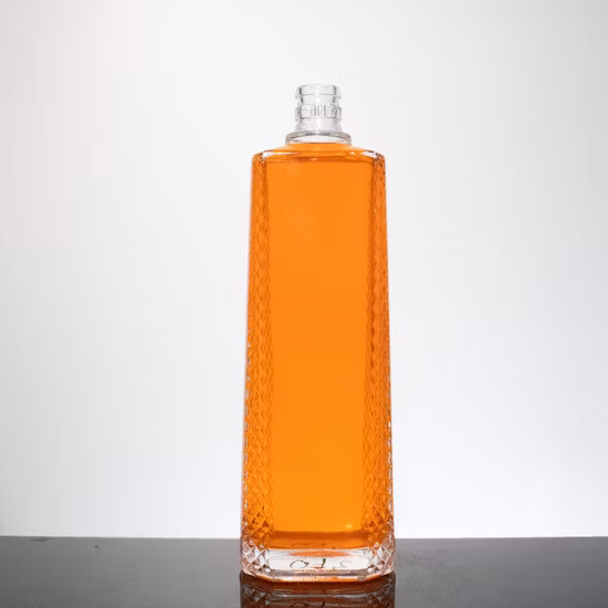 375ml 37.5cl 500ml 50cl 750ml 75cl1000ml 100cl Spirit Liquor Vodka Whisky Água Garrafa de Vidro com Tampa de Rosca Tampa de Cortiça High Flint Cor Clara